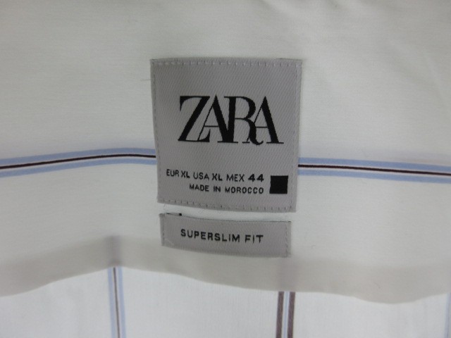 中古 ザラ Zara シャツ 長袖 ストライプ Superslim Fit 白 ホワイト エンジ ブルー 大きめ 44 Xl ビジネス トップス メンズの通販はau Pay マーケット ブランド古着のベクトル