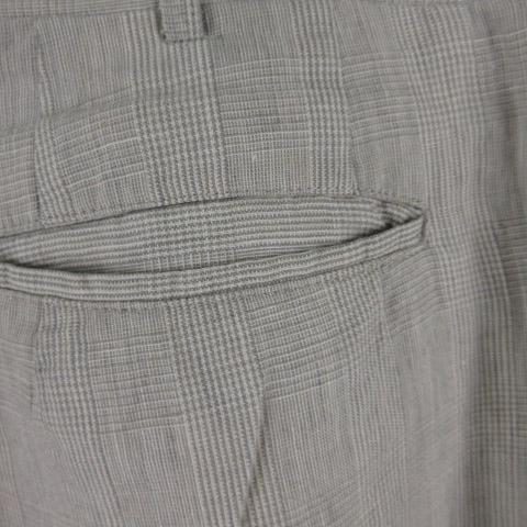 中古 コムデギャルソンオム Comme Des Garcons Homme ワイドパンツ ツータック グレンチェック リネン 麻 L Hp 02026l Ad1991の通販はau Pay マーケット ブランド古着のベクトル