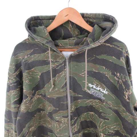 【中古】ネイバーフッド NEIGHBORHOOD パーカー スウェット 20SS OVERLAP TIGER C-ZIP HOODED LS  201MBNH-CSM02 カモフラ 迷彩柄 L｜au PAY マーケット