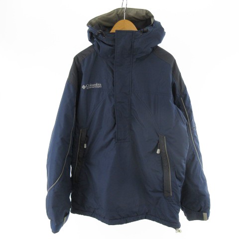 【中古】コロンビア Columbia SPORTS WEAR 90’S アノラックパーカー 中綿 ジャケット ブルゾン 紺 ネイビー グレー Sの通販は