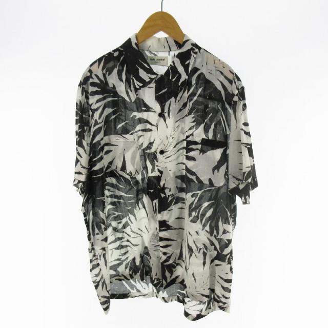 SAINT LAURENT PARIS フラワー総柄 アロハ半袖シャツ 37