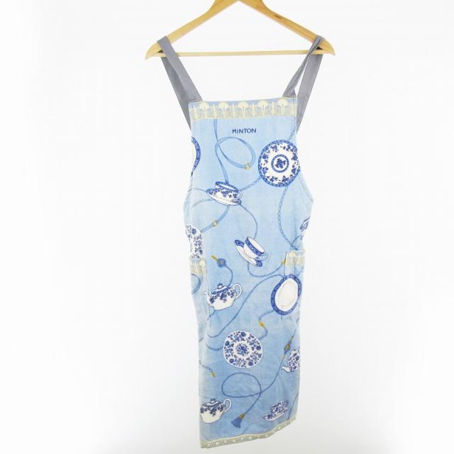 未使用タグ付き　MINTON　ミントン　ティーカップ柄　タオルエプロン　日本製 未使用タグ付き MINTON ミントン ティーカップ柄 タオルエプロン 日本製