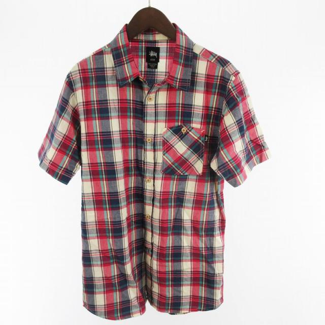 STUSSY チェック柄シャツ M OLD STUSSY 90s マドラスチェック柄シャツ