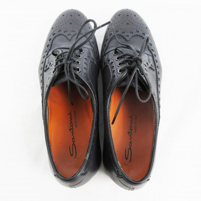 【中古】サントーニ SANTONI ビジネスシューズ ウイングチップ ダークネイビー系 レザー 6 1/2 約25.5ｃｍ 革靴 中古】サントーニ SANTONI ビジネスシューズ ウイングチップ ダーク