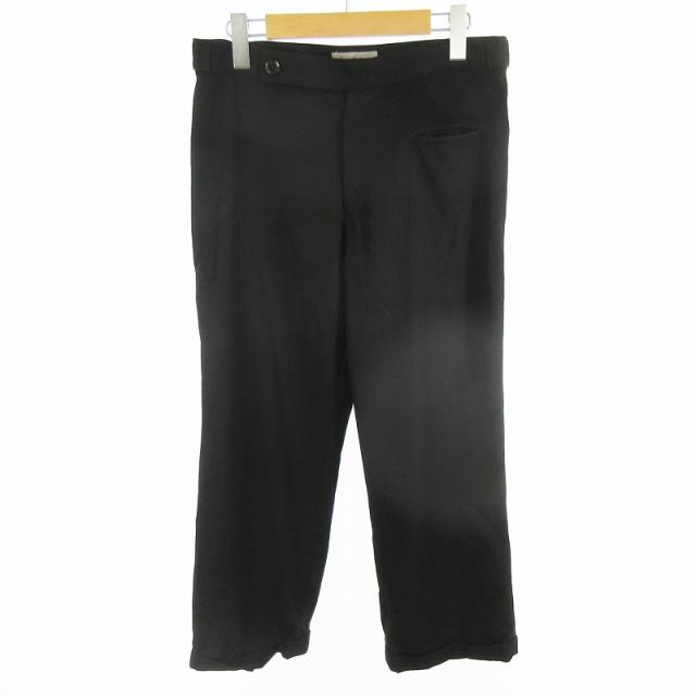 【中古】ヨウジヤマモト YOHJI YAMAMOTO クロップドパンツ スラックス サンプル SAMPLE 黒 ブラック ウール ボトムス