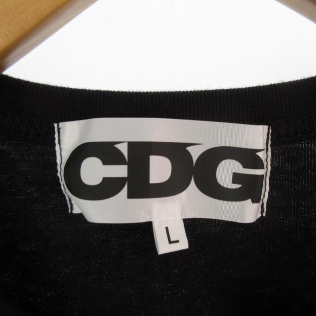 【中古】未使用品 コムデギャルソン COMME des GARCONS CDG Pink Logo T-Shirt "Black" SZ-T086-051 Tシャツ ピンクロゴ  L