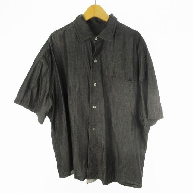 【中古】ポータークラシック Porter Classic beat writer shirt シャツ 半袖 ブラック 黒 キュプラ コットン 2 トップス メンズ
