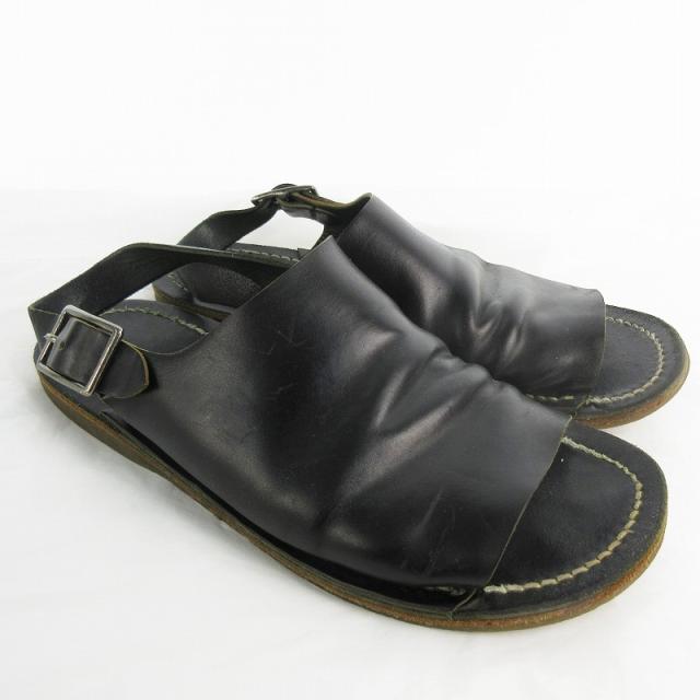 【中古】ペテロオラウム PETROSOLAUM サンダル 4 約26ｃｍ Leather Sandal Cordvan Butt BLACK ホースレザー ブラック