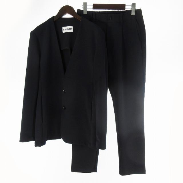 【中古】未使用品 アタッチメント セットアップ 上下 ストレッチ ダブルクロス ノーカラー AG41-037 AP41-038 1