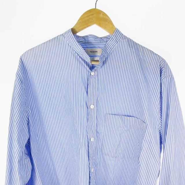 【中古】The CLASIK david&john anderson 25SS CKSH-162 COLLORLESS SHIRTS カラーレス シャツ 長袖 ストライプ 48_2