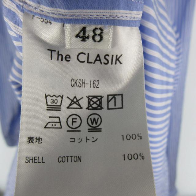 【中古】The CLASIK david&john anderson 25SS CKSH-162 COLLORLESS SHIRTS カラーレス シャツ 長袖 ストライプ 48_3