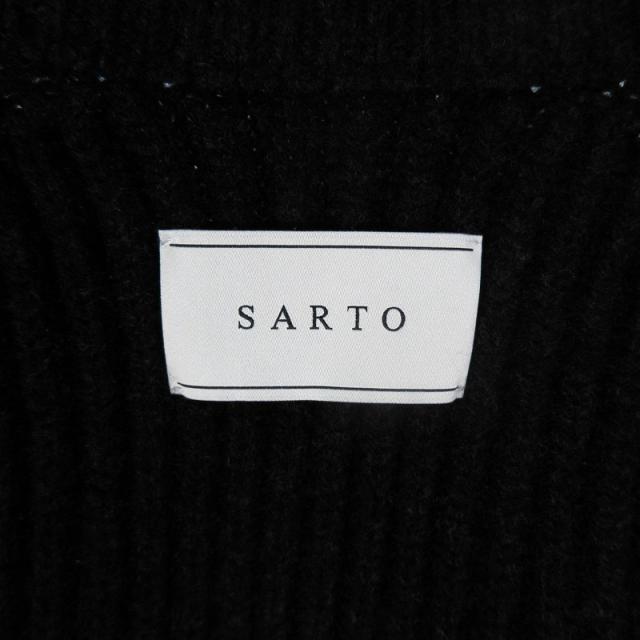【中古】現行 SARTO サルト HEAVY WOOL RIB ZIP JACKET MOCHA ニット ジャケット ジップアップ ブラック 黒 ウール M_4