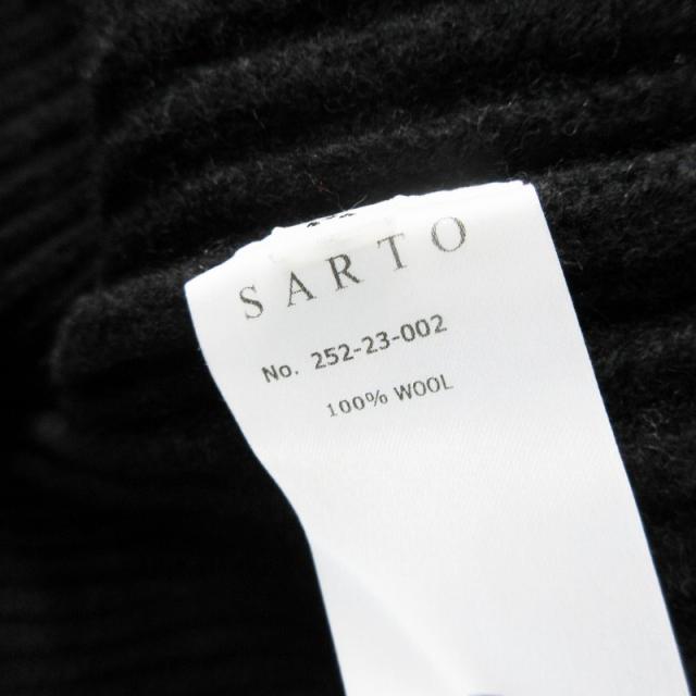 【中古】現行 SARTO サルト HEAVY WOOL RIB ZIP JACKET MOCHA ニット ジャケット ジップアップ ブラック 黒 ウール M_5