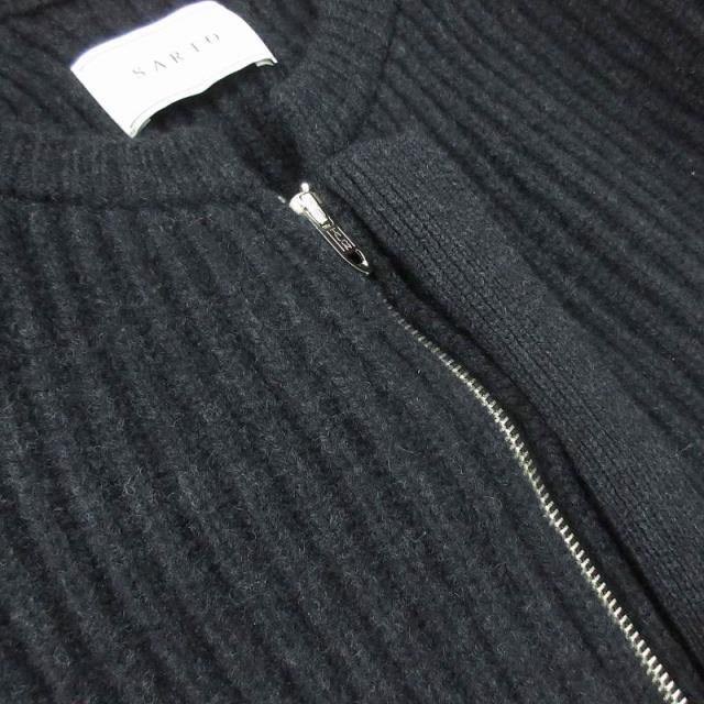 【中古】現行 SARTO サルト HEAVY WOOL RIB ZIP JACKET MOCHA ニット ジャケット ジップアップ ブラック 黒 ウール M_6