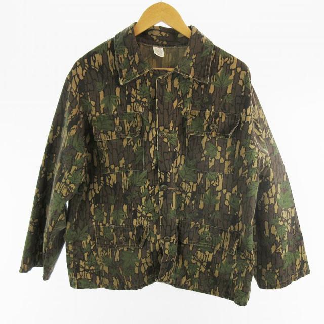 【中古】USA製 90’S TREBARK コンバットジャケット ファティーグ ハンティング リアルツリー ウッド カモフラ  L