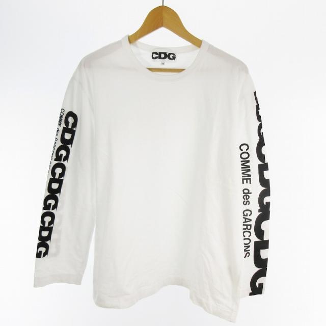 【中古】CDG コムデギャルソン COMME des GARCONS XL AD2025 アームプリント 長袖 ロンTシャツ ロゴ SZ-T007