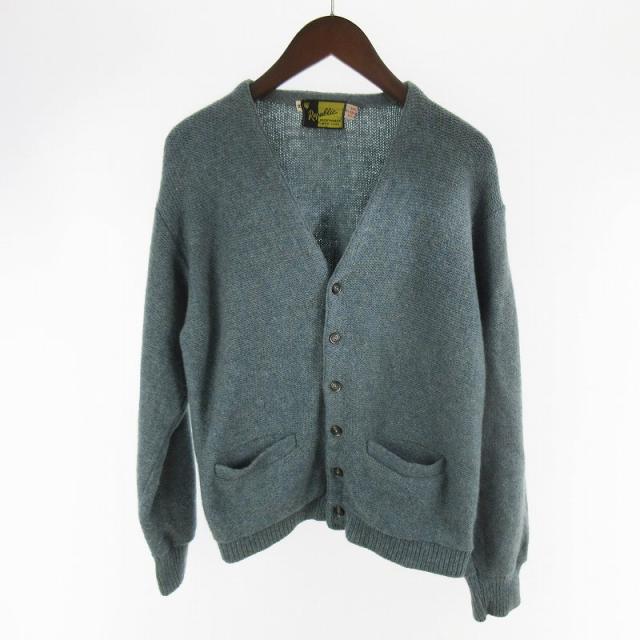 【中古】60’S Republic リパブリック カーディガン ニット アルパカ ウール ミックスブルー 水色 青 M ヴィンテージ USA