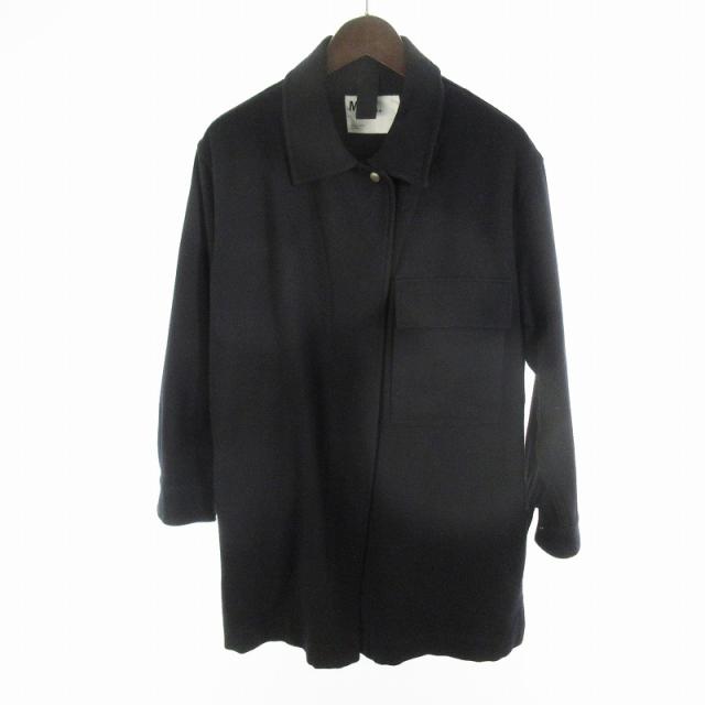 【中古】マーガレットハウエル MHL. 23AW 1 厚地の外套プルオーバー 厚地の外套 595-3225505 紺 米国海軍 毛糸  レディース