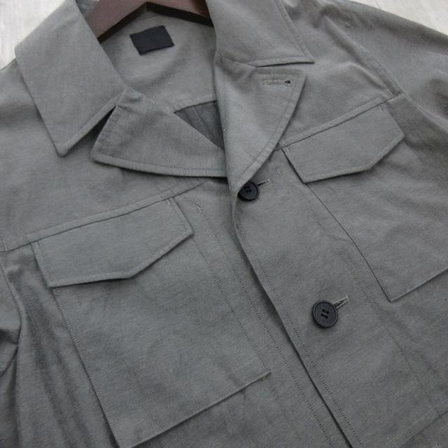 【中古】未使用品 現行 山内 2plyキュプラ 鉄媒染 コットン フィールド ジャケット 25121 ミリタリー 3 grayish green