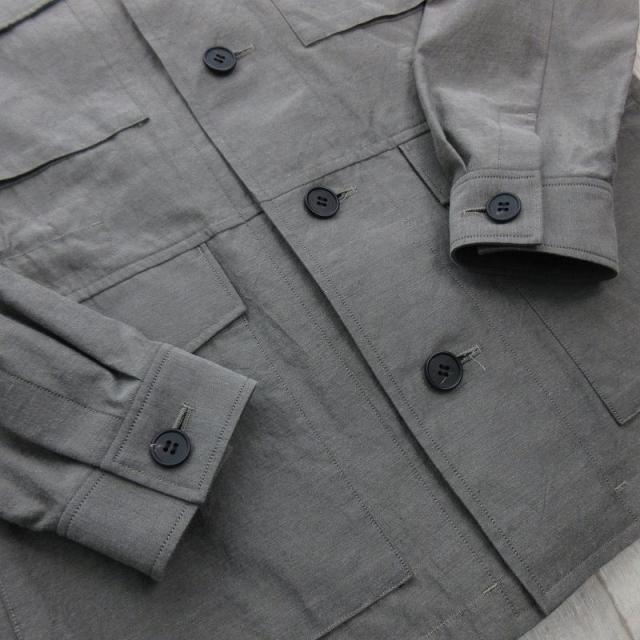 【中古】未使用品 現行 山内 2plyキュプラ 鉄媒染 コットン フィールド ジャケット 25121 ミリタリー 3 grayish green
