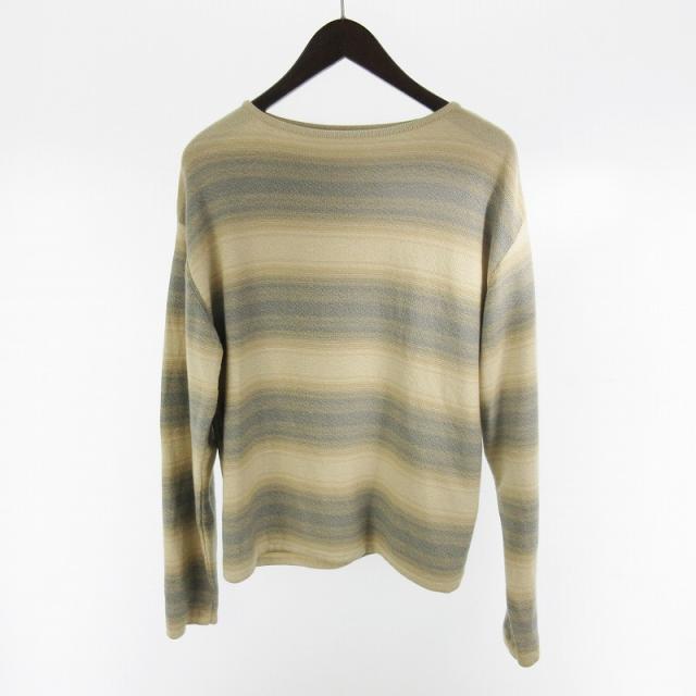 【中古】未使用品 オーラリー AURALEE 26ss 3 コットン シルク ニット COTTON SILK GRADIENT STRIPE KNIT BOAT NECK A26SP02GB