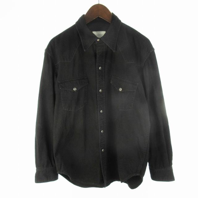 【中古】未使用品 25AW サルト SARTO Ｍ ライト デニム ウエスタン シャツ LIGHT DENIM WESTERN SHIRT 252-19-001 ブラック