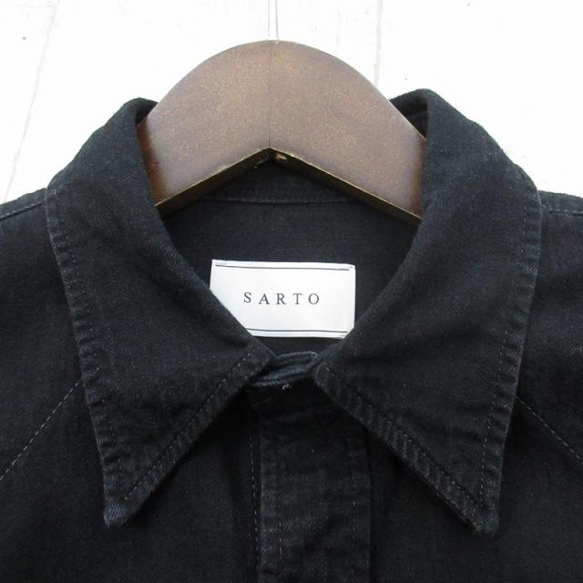 【中古】未使用品 25AW サルト SARTO Ｍ ライト デニム ウエスタン シャツ LIGHT DENIM WESTERN SHIRT 252-19-001 ブラック_2