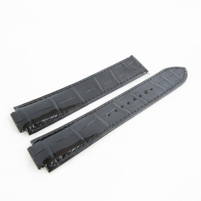 【中古】未使用品 カルティエ Cartier 純正 アリゲーター レザーベルト バンド 腕時計 ラグ幅20mm 尾錠幅17mm ブラック