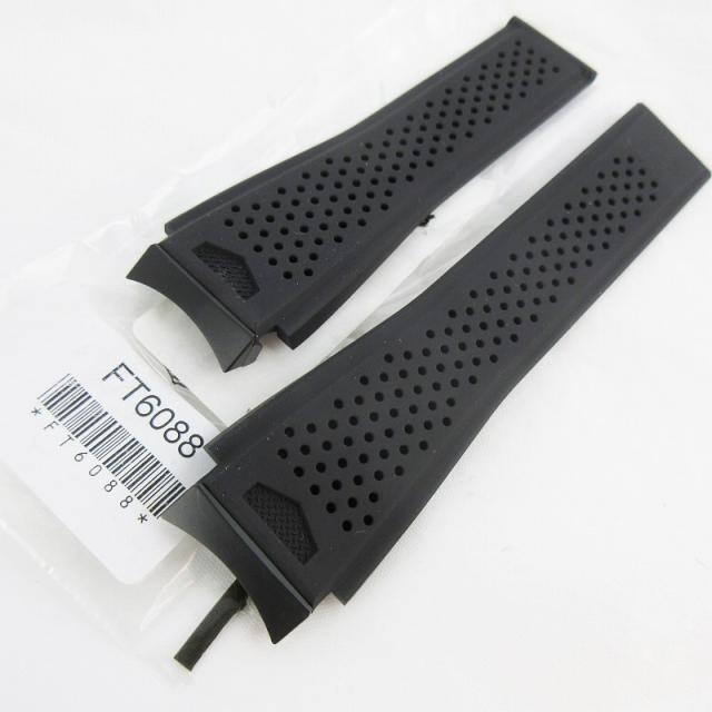 【中古】未使用品 タグホイヤー TAG HEUER 純正 ラバーベルト バンド FT6088 ラグ幅21mm 尾錠幅19mm ブラック 黒 カレラ