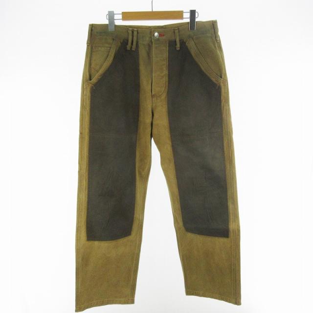 【中古】アナクロノーム anachronorm 36 デニムパンツ ワーク ぺインター シンチバック ダブルニー No262 ベージュ