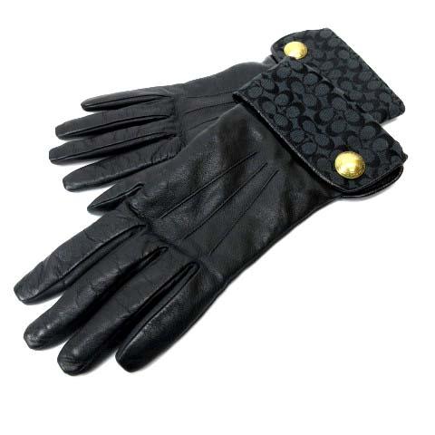 中古 コーチ Coach 手袋 グローブ シグネチャー柄 レザー 裏地カシミヤ100 黒 ブラック 7 1 2 Ibo3 レディースの通販はau Pay マーケット ブランド古着のベクトル