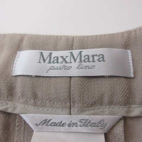 【中古】マックスマーラ MAX MARA リネンパンツ スラックス ワイドパンツ 麻100％ ベージュ 38 M IBO25 レディース｜au PAY  マーケット