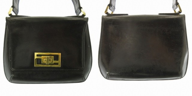 中古】フェンディ FENDI レザー ロゴ金具 ターンロック ショルダー