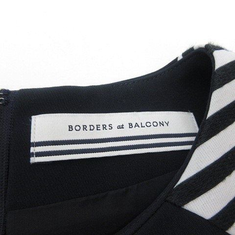 BORDERS at BALCONY ワンピース 36(S位) 紺 - ひざ丈ワンピース