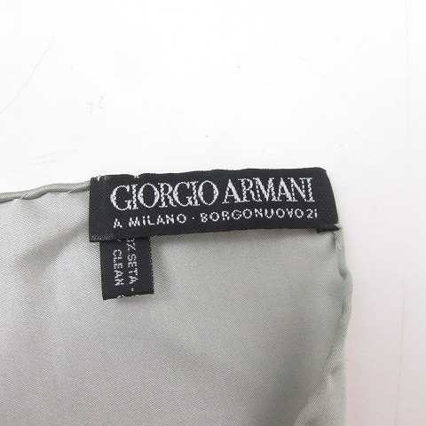 【中古】ジョルジオアルマーニ GIORGIO ARMANI 美品 黒タグ 大判 スカーフ ストール シルク 花柄 グリーン系 緑 ■GY09  レディース｜au PAY マーケット