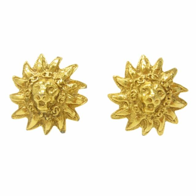 【中古】シャネル CHANEL ヴィンテージ イヤリング ジュエリー 両耳 ココマーク GP ライオン ゴールドカラー 金色の通販は