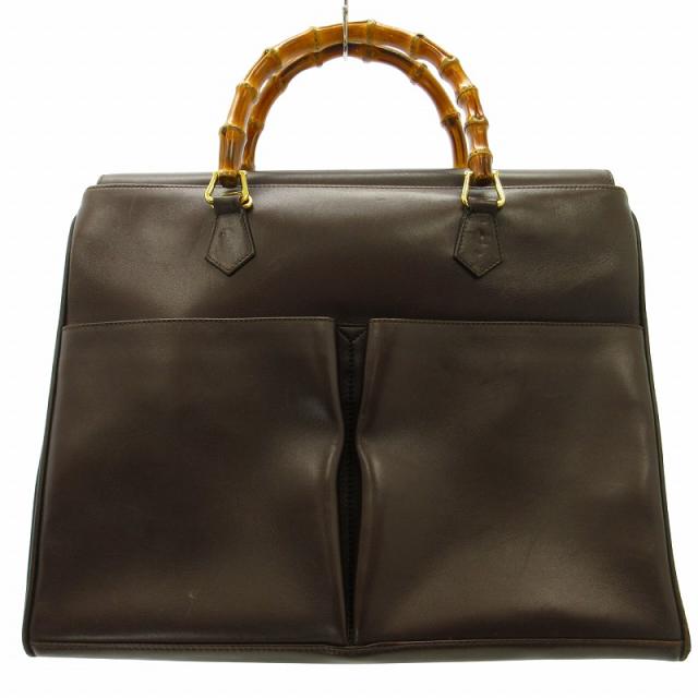 【中古】グッチ OLD ARCHIVE アーカイブ バンブーハンドバッグ トートバッグ レザー ビジネス 茶 ☆AA★の通販は