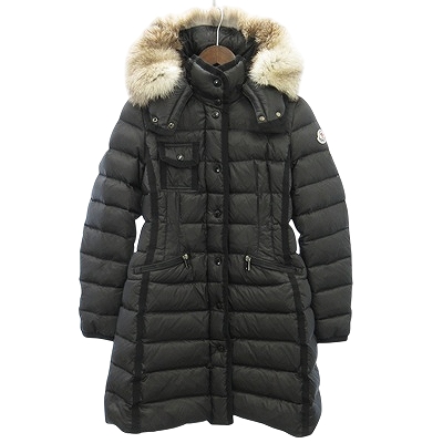 【中古】モンクレール MONCLER 美品 エルミファー HERMIFUR ダウンコート ジャケット フード取外し可 2WAY 黒 0 IBO63の通販は