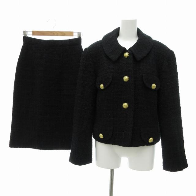 美品✨ YUKI TORII スパンコール ツイード風ジャケット 黒 パール40 美品✨ YUKI TORII スパンコール ツイード風ジャケット 黒