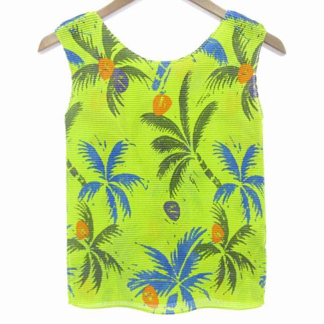 【中古】ミーイッセイミヤケ me ISSEY MIYAKE 美品 トロピカル ストレッチプリーツ カットソー シャツ ■GY09