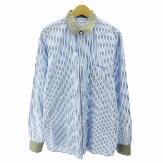 プレイコムデギャルソン ストライプ シャツ ブルー 【コムデギャルソン