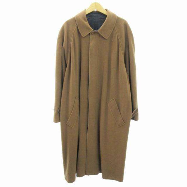 【中古】エルメネジルドゼニア Ermenegildo Zegna リバーシブル ステンカラーコート カシミヤ シルク 46 茶 紺