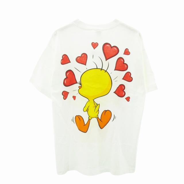 【中古】90s ヴィンテージ Tシャツ ルーニーテューンズ トゥイーティー  シングルステッチ 米国製 USA製 L ●ECO 中古】90s ヴィンテージ Tシャツ ルーニーテューンズ トゥイーティー