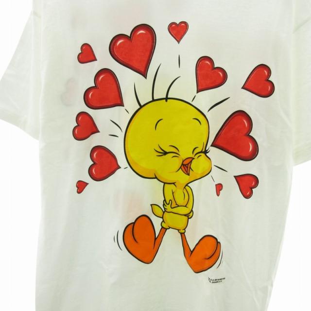 【中古】90s ヴィンテージ Tシャツ ルーニーテューンズ トゥイーティー  シングルステッチ 米国製 USA製 L ●ECO 中古】90s ヴィンテージ Tシャツ ルーニーテューンズ トゥイーティー