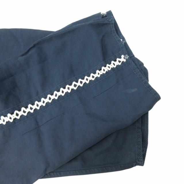 中古】イッセイミヤケ ISSEY MIYAKE ワイドパンツ レース 2 紺