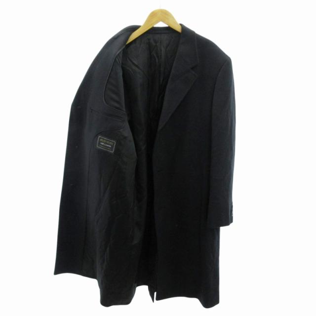 中古】アニオナ AGNONA 美品 チェスターコート カシシル ロング丈 L 黒