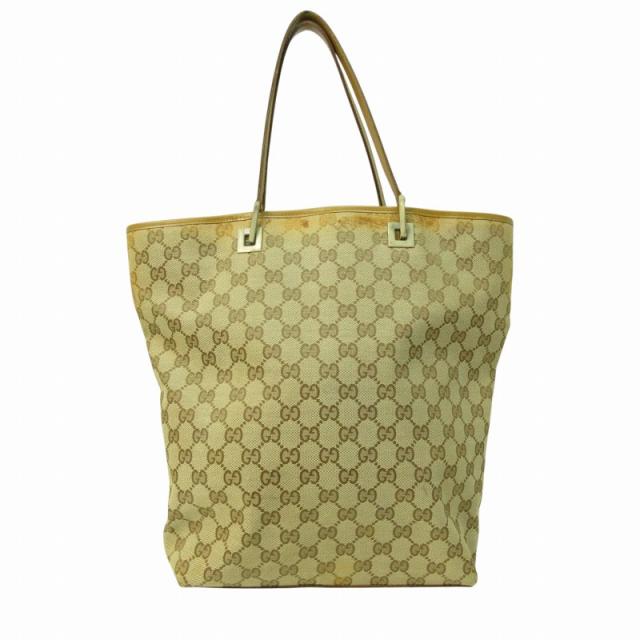 【中古】グッチ GUCCI トートバッグ GGキャンバス レザー持ち手 002 1098 ベージュ系 ☆AA★ レディース