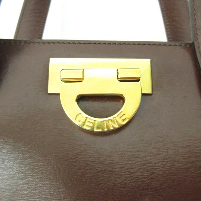 【中古】セリーヌ CELINE ヴィンテージ ショルダーバッグ トートバッグ カーフレザー ロゴ金具 茶 ブラウン 中古】セリーヌ CELINE ヴィンテージ ショルダーバッグ トートバッグ