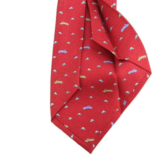 中古】ブルガリ BVLGARI ネクタイ ワイドタイ セッテピエゲ 車 ハット