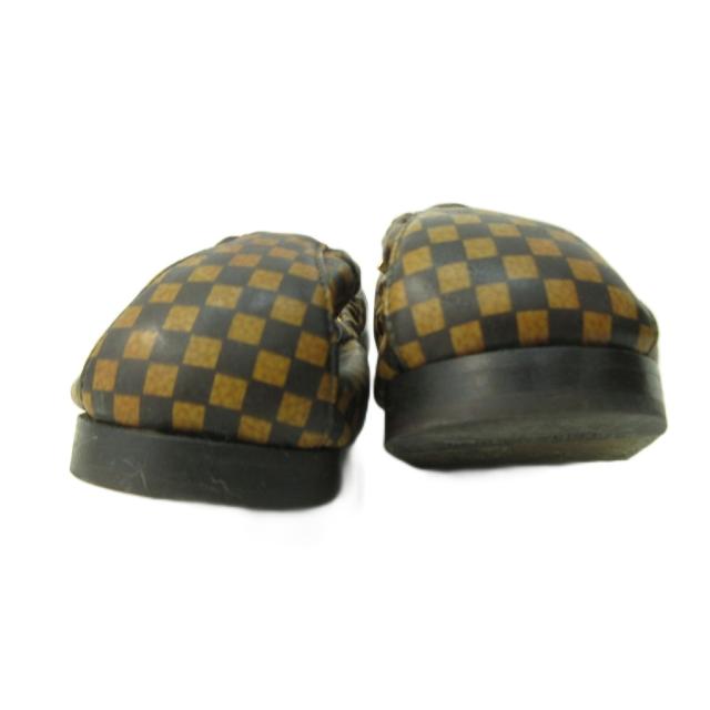 【中古】ルイヴィトン LOUIS VUITTON ダミエ バレエシューズ フラット レザー 35.5 22.5cm 茶 ブラウン 1010 ☆AA★